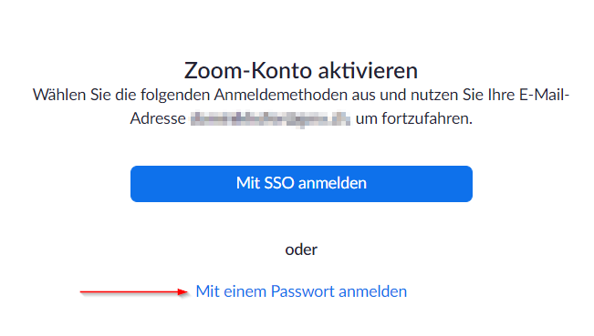 Zoom - Login mit Passwort